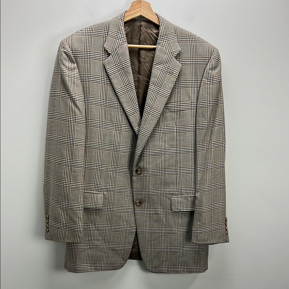 Hickey Freeman 100% Cashmere Sport Coat Plaid Two Button Blazer Luxury Mens 41R - Picture 1 of 11